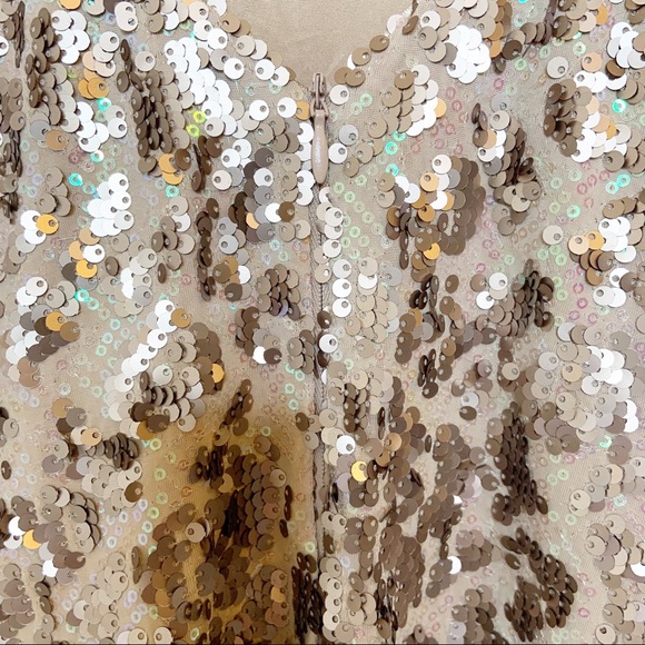 Dress The Population Bodycon Sequin Low Back Mini Dress Size Small - Picture 9 of 13